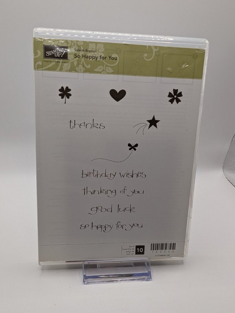 Stampin' Up! "So Happy For You" Cling Stamp Set Sentiments 10-Piece